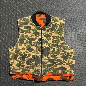 Camo Men's Vest with Orange Interior